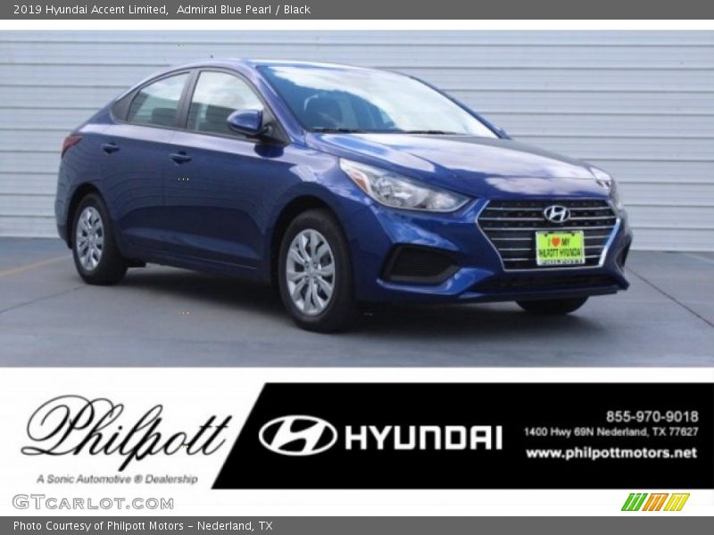 Admiral Blue Pearl / Black 2019 Hyundai Accent Limited