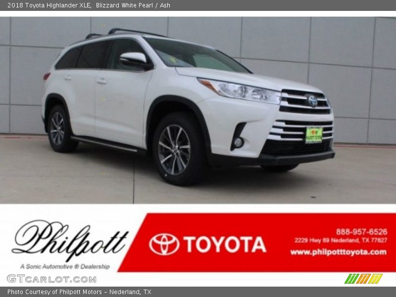 Blizzard White Pearl / Ash 2018 Toyota Highlander XLE