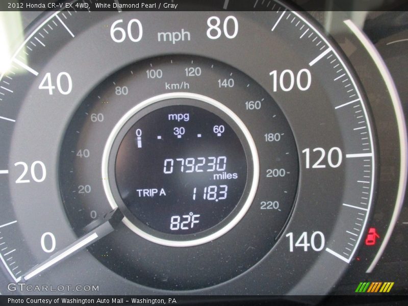 White Diamond Pearl / Gray 2012 Honda CR-V EX 4WD