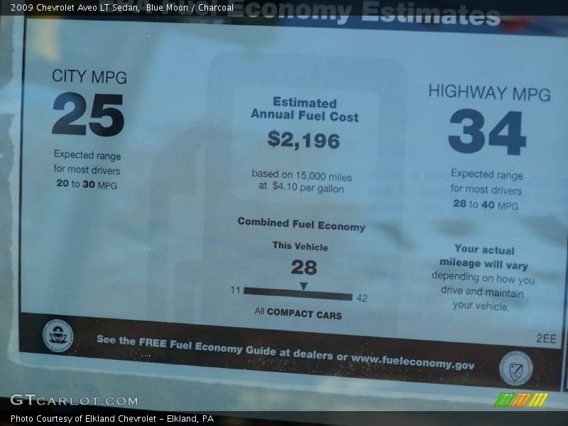 Blue Moon / Charcoal 2009 Chevrolet Aveo LT Sedan