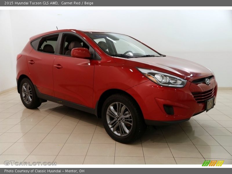 Garnet Red / Beige 2015 Hyundai Tucson GLS AWD