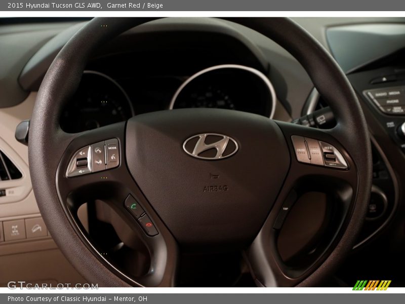 Garnet Red / Beige 2015 Hyundai Tucson GLS AWD