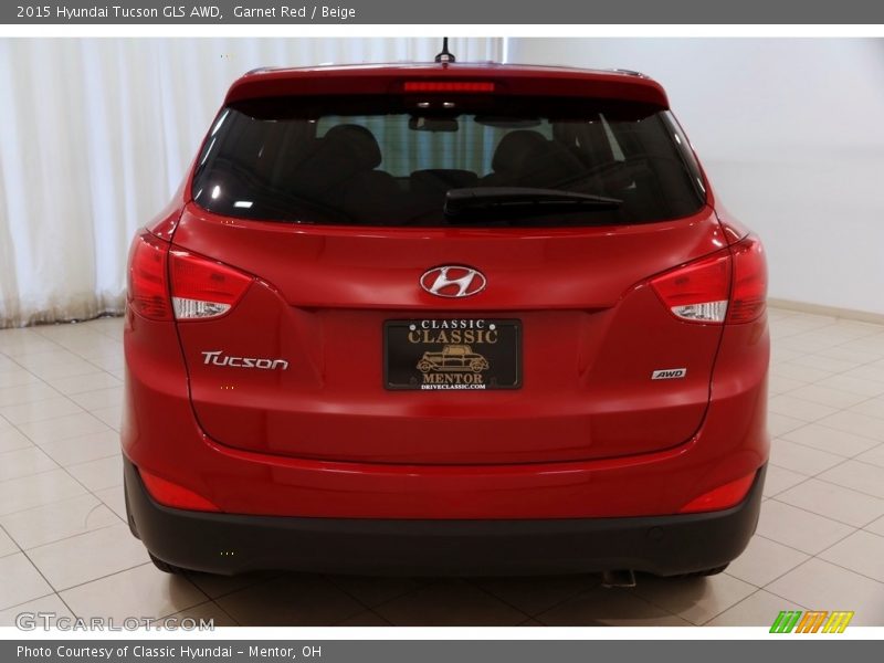 Garnet Red / Beige 2015 Hyundai Tucson GLS AWD