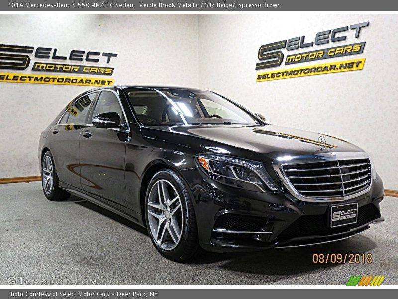 Verde Brook Metallic / Silk Beige/Espresso Brown 2014 Mercedes-Benz S 550 4MATIC Sedan