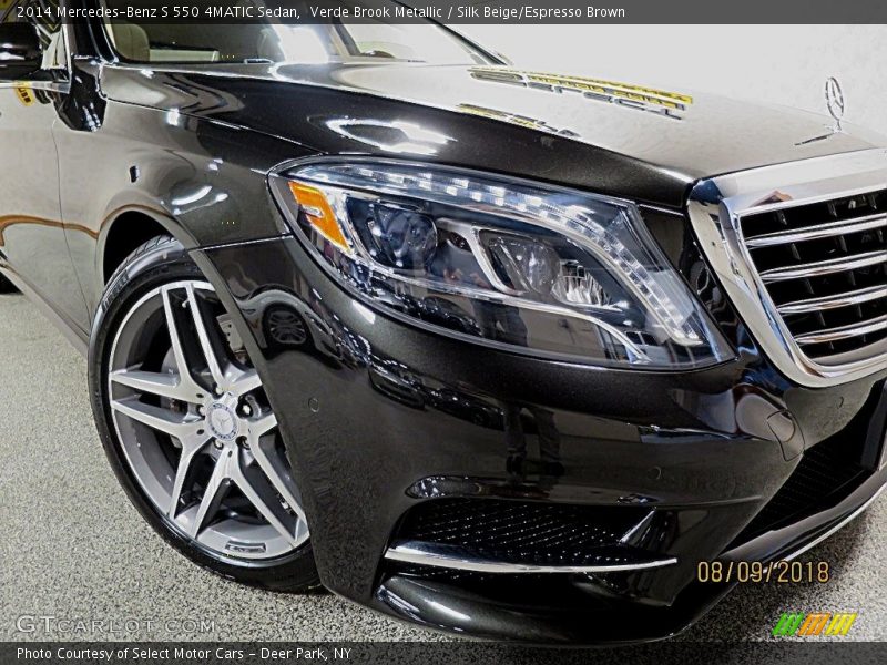 Verde Brook Metallic / Silk Beige/Espresso Brown 2014 Mercedes-Benz S 550 4MATIC Sedan