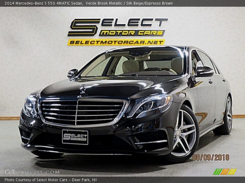 Verde Brook Metallic / Silk Beige/Espresso Brown 2014 Mercedes-Benz S 550 4MATIC Sedan
