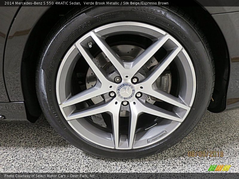 Verde Brook Metallic / Silk Beige/Espresso Brown 2014 Mercedes-Benz S 550 4MATIC Sedan
