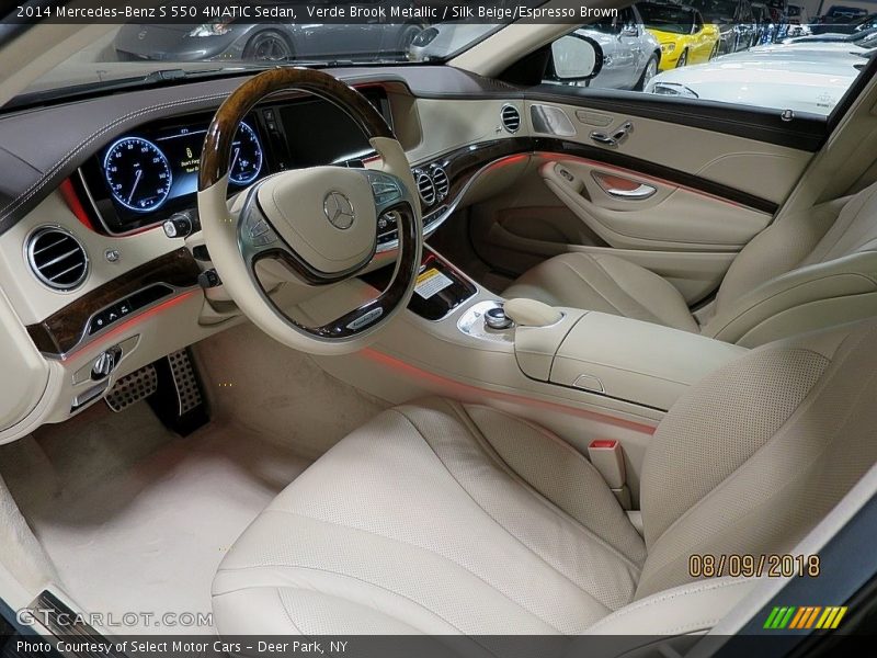 Verde Brook Metallic / Silk Beige/Espresso Brown 2014 Mercedes-Benz S 550 4MATIC Sedan