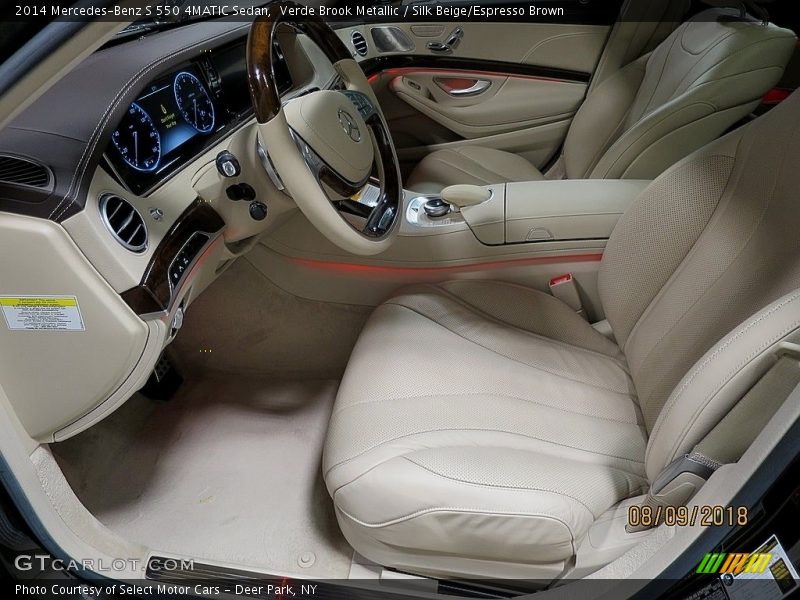 Verde Brook Metallic / Silk Beige/Espresso Brown 2014 Mercedes-Benz S 550 4MATIC Sedan