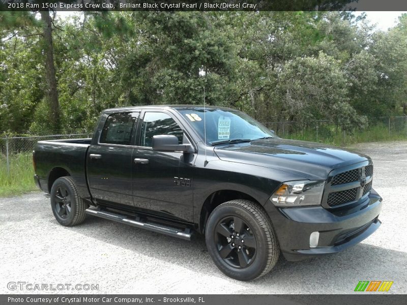 Brilliant Black Crystal Pearl / Black/Diesel Gray 2018 Ram 1500 Express Crew Cab