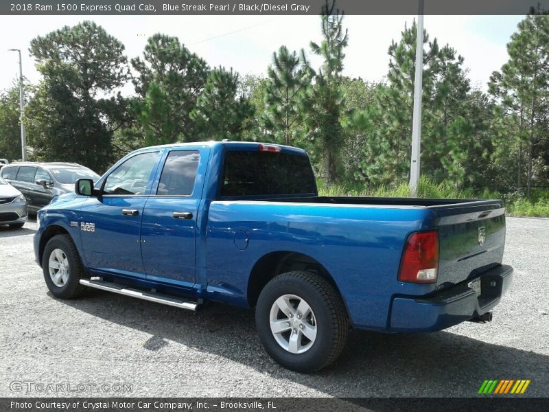 Blue Streak Pearl / Black/Diesel Gray 2018 Ram 1500 Express Quad Cab