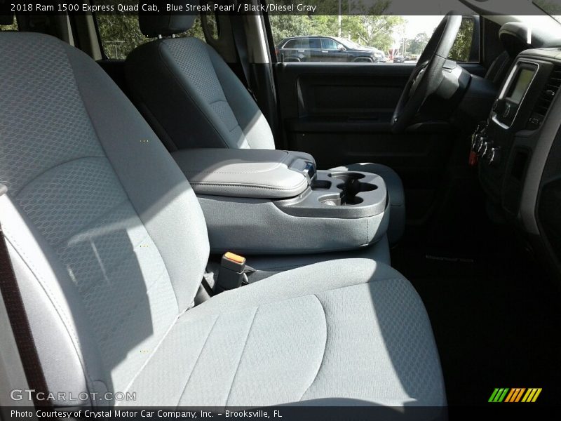 Blue Streak Pearl / Black/Diesel Gray 2018 Ram 1500 Express Quad Cab