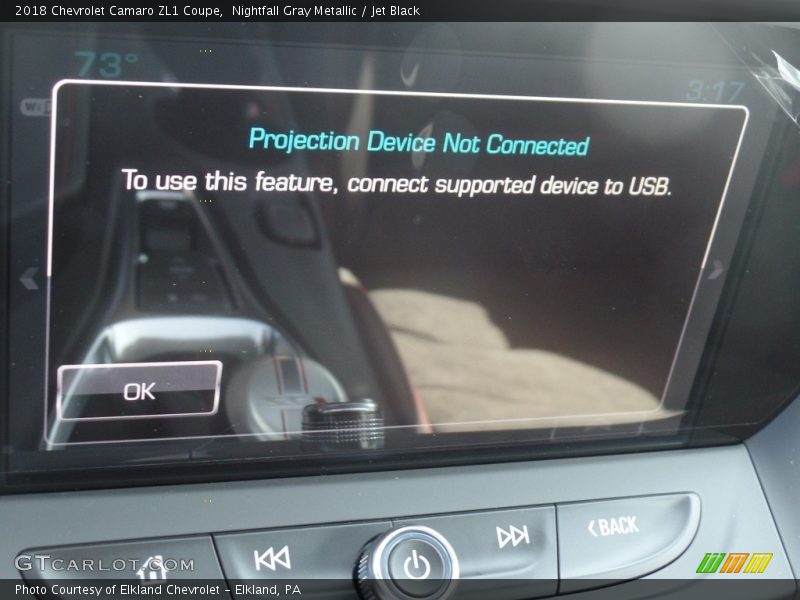 Nightfall Gray Metallic / Jet Black 2018 Chevrolet Camaro ZL1 Coupe