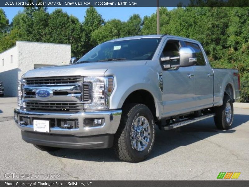 Ingot Silver / Earth Gray 2018 Ford F250 Super Duty XLT Crew Cab 4x4