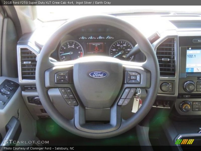 Ingot Silver / Earth Gray 2018 Ford F250 Super Duty XLT Crew Cab 4x4