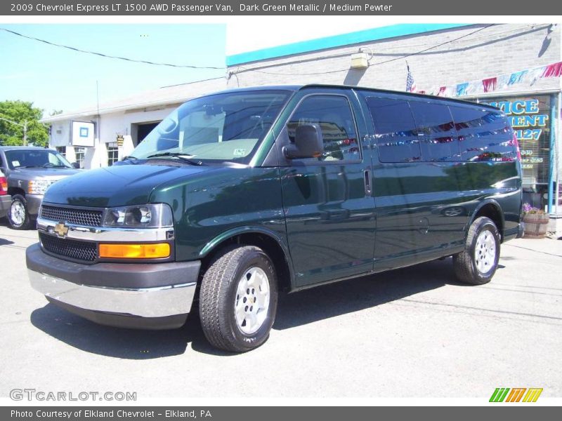 Dark Green Metallic / Medium Pewter 2009 Chevrolet Express LT 1500 AWD Passenger Van