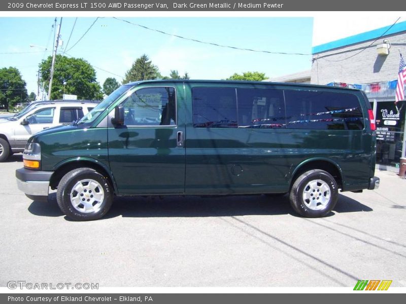 Dark Green Metallic / Medium Pewter 2009 Chevrolet Express LT 1500 AWD Passenger Van