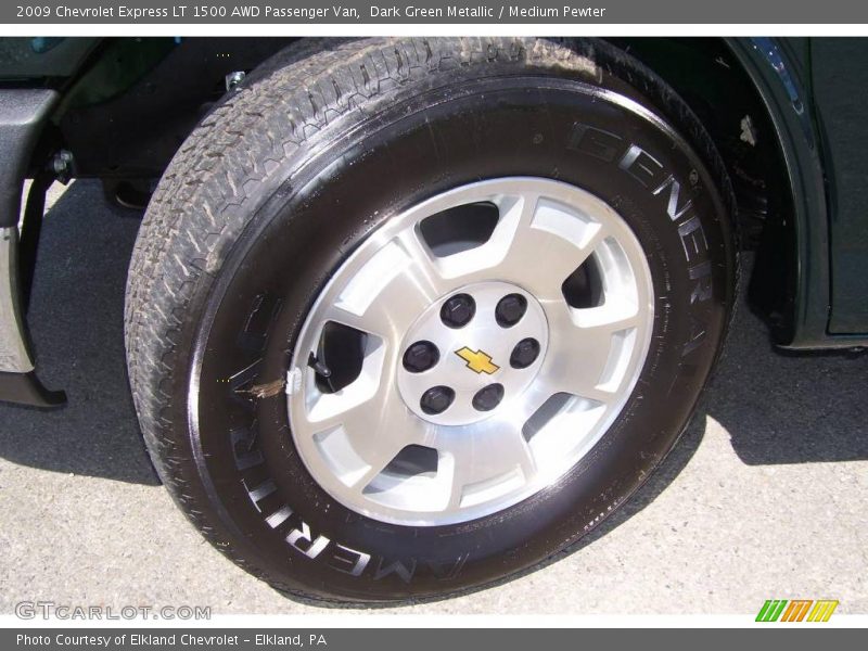 Dark Green Metallic / Medium Pewter 2009 Chevrolet Express LT 1500 AWD Passenger Van