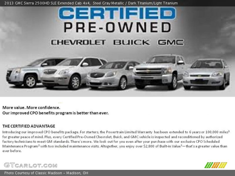 Steel Gray Metallic / Dark Titanium/Light Titanium 2013 GMC Sierra 2500HD SLE Extended Cab 4x4