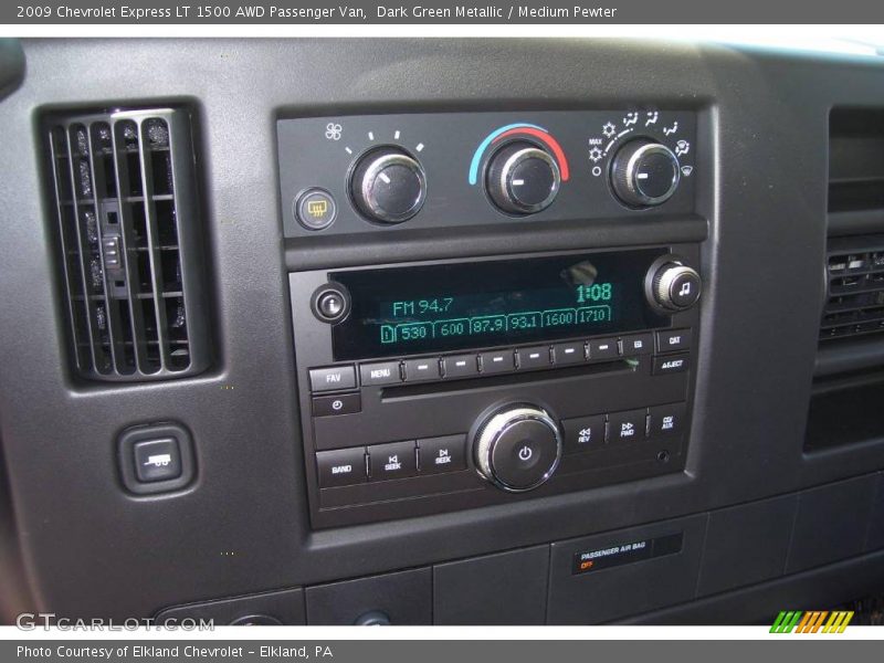Dark Green Metallic / Medium Pewter 2009 Chevrolet Express LT 1500 AWD Passenger Van