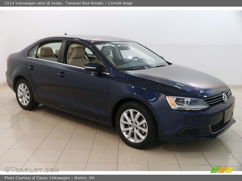 Tempest Blue Metallic / Cornsilk Beige 2014 Volkswagen Jetta SE Sedan