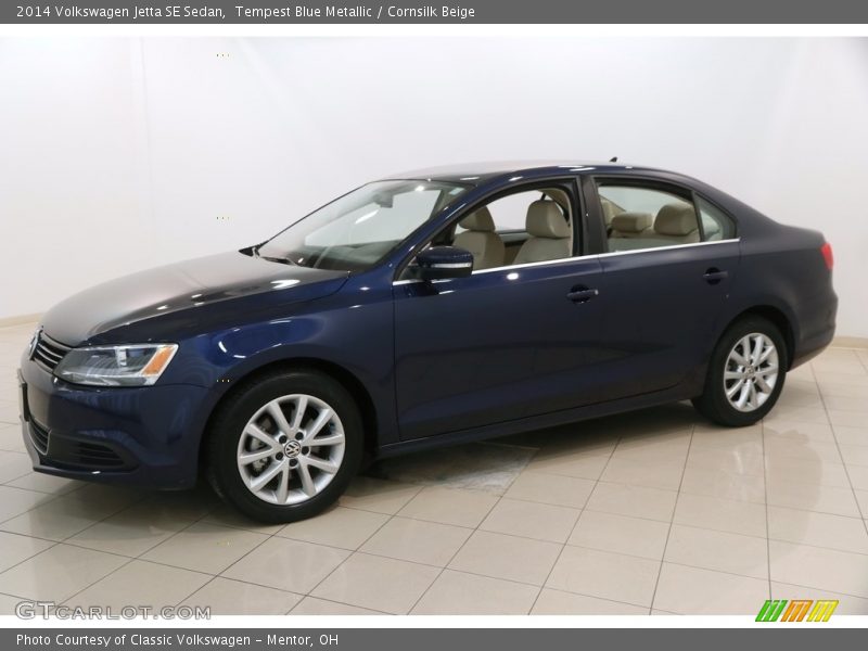 Tempest Blue Metallic / Cornsilk Beige 2014 Volkswagen Jetta SE Sedan