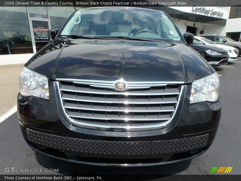 Brilliant Black Crystal Pearlcoat / Medium Slate Gray/Light Shale 2008 Chrysler Town & Country Touring