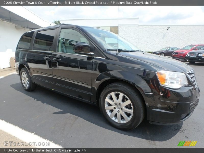 Brilliant Black Crystal Pearlcoat / Medium Slate Gray/Light Shale 2008 Chrysler Town & Country Touring