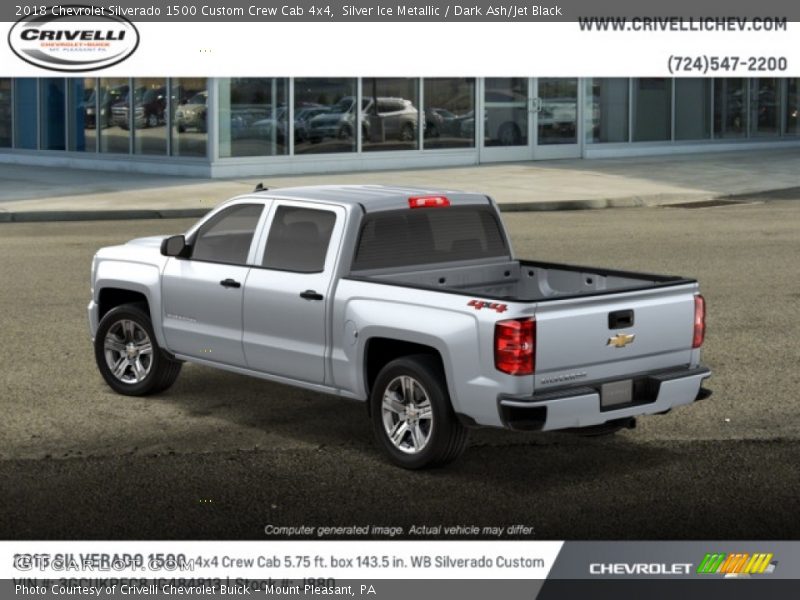 Silver Ice Metallic / Dark Ash/Jet Black 2018 Chevrolet Silverado 1500 Custom Crew Cab 4x4