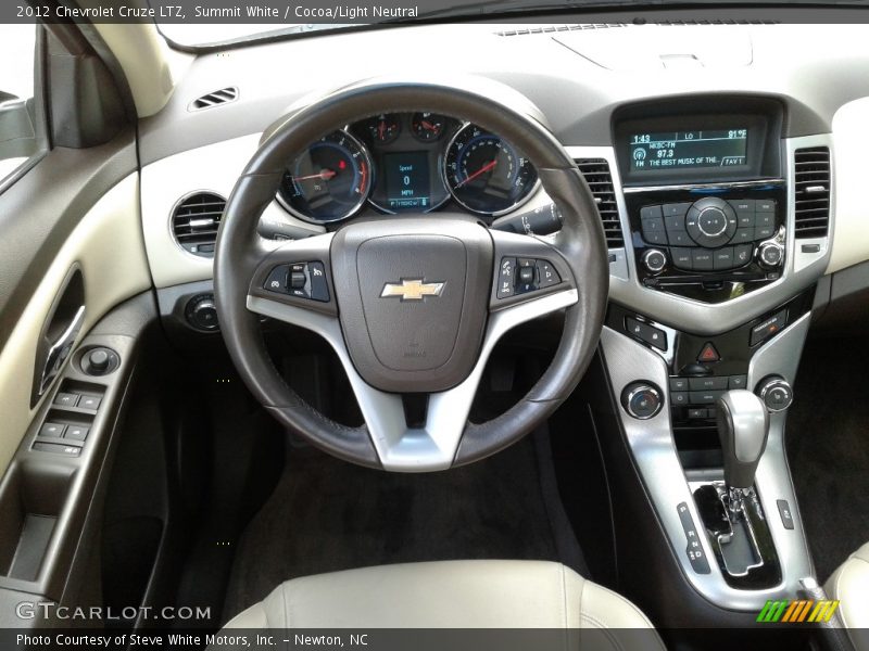 Summit White / Cocoa/Light Neutral 2012 Chevrolet Cruze LTZ