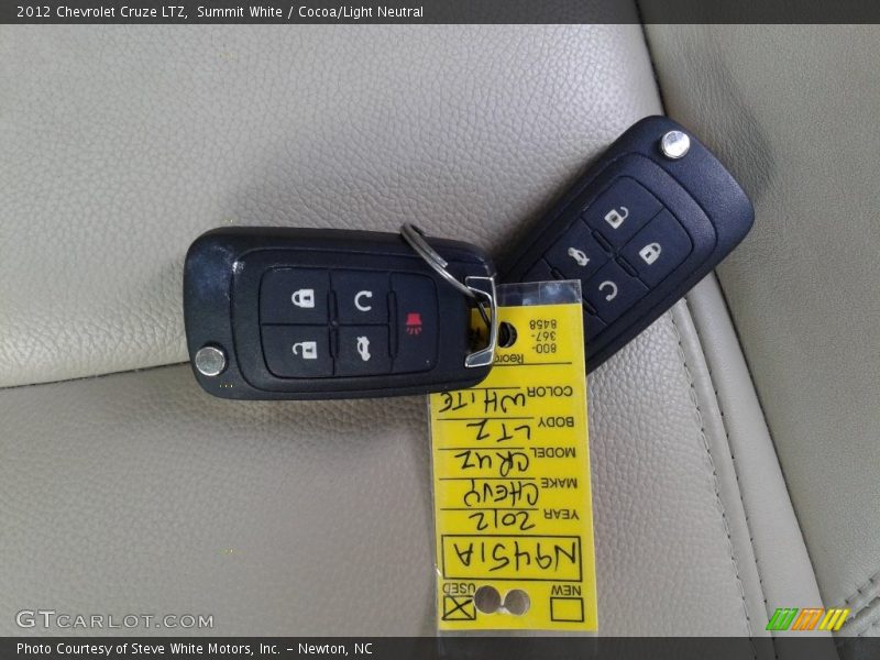Summit White / Cocoa/Light Neutral 2012 Chevrolet Cruze LTZ