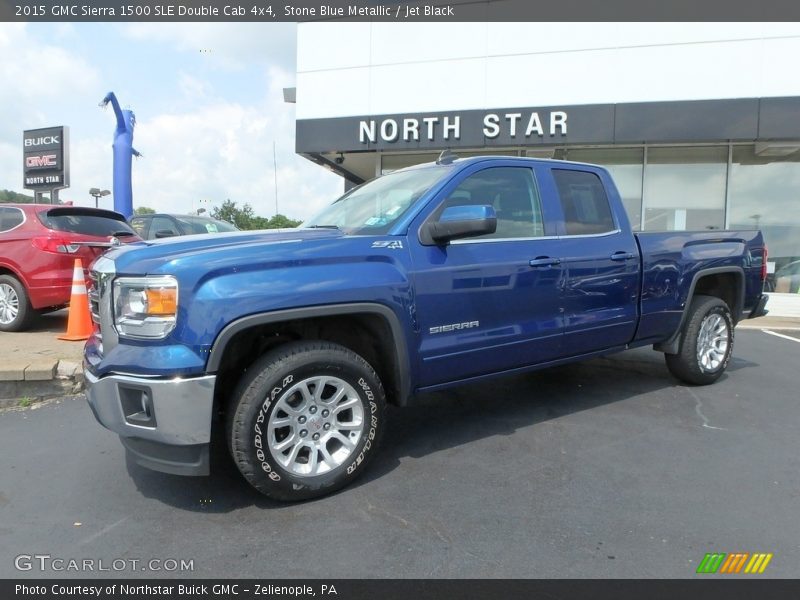 Stone Blue Metallic / Jet Black 2015 GMC Sierra 1500 SLE Double Cab 4x4