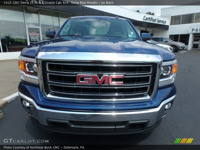 Stone Blue Metallic / Jet Black 2015 GMC Sierra 1500 SLE Double Cab 4x4