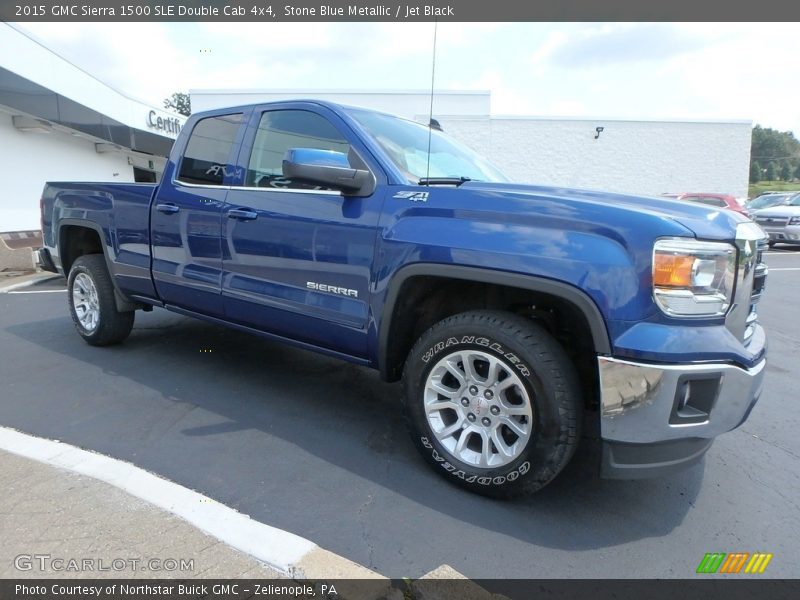 Stone Blue Metallic / Jet Black 2015 GMC Sierra 1500 SLE Double Cab 4x4