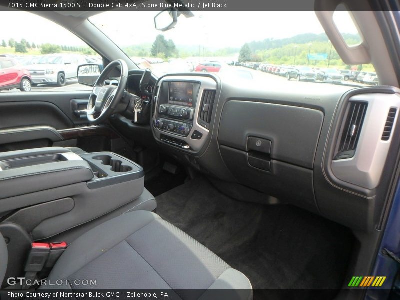 Stone Blue Metallic / Jet Black 2015 GMC Sierra 1500 SLE Double Cab 4x4