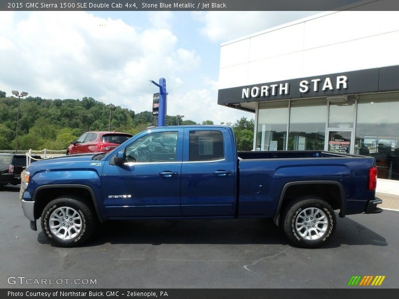 Stone Blue Metallic / Jet Black 2015 GMC Sierra 1500 SLE Double Cab 4x4