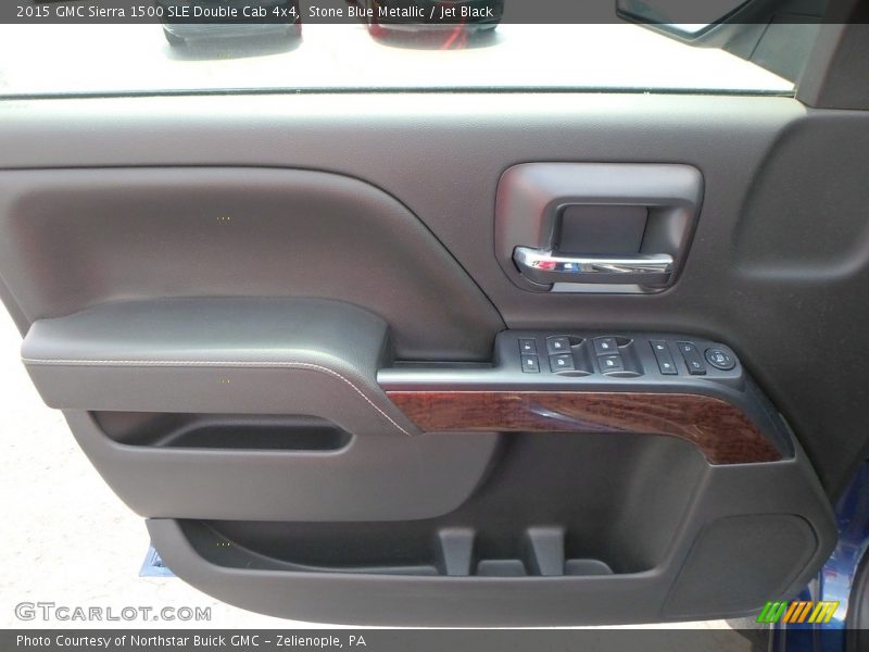 Stone Blue Metallic / Jet Black 2015 GMC Sierra 1500 SLE Double Cab 4x4