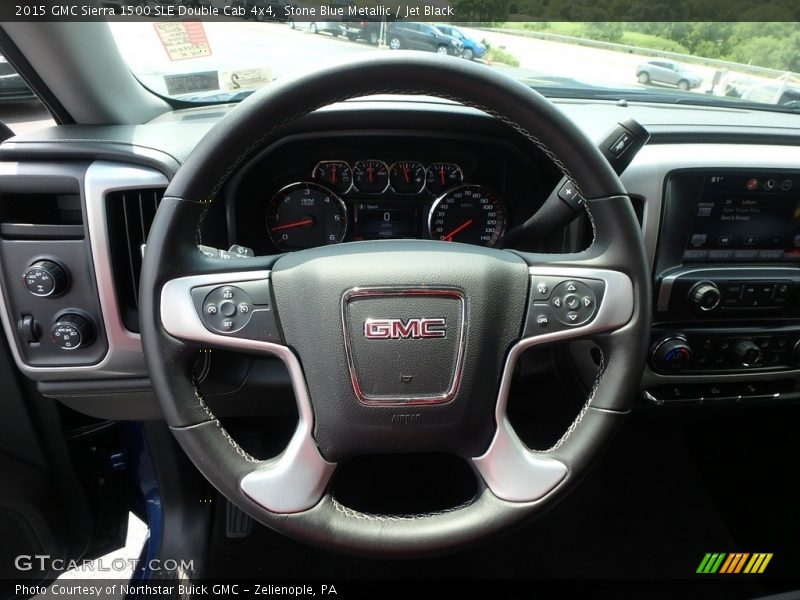Stone Blue Metallic / Jet Black 2015 GMC Sierra 1500 SLE Double Cab 4x4