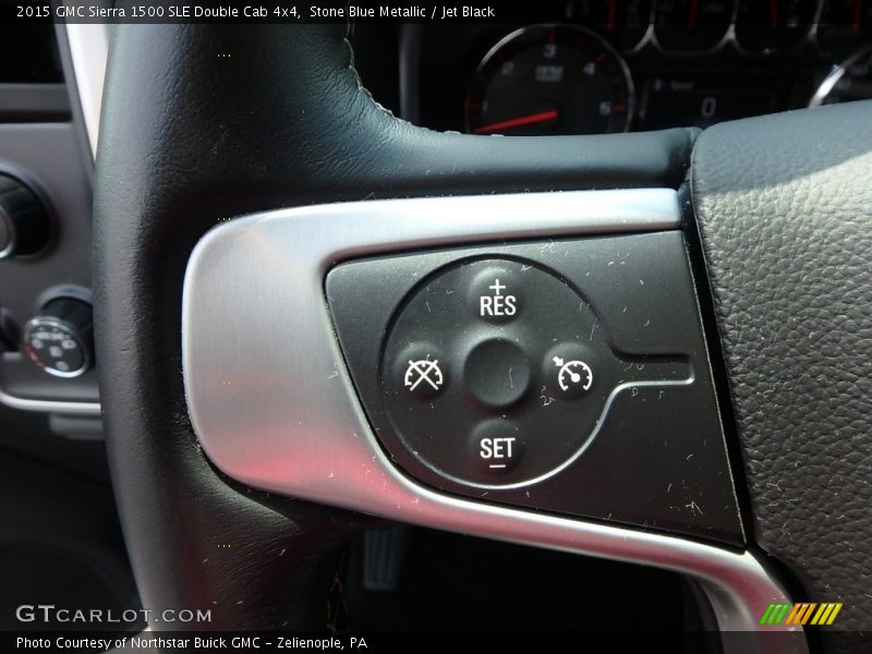 Stone Blue Metallic / Jet Black 2015 GMC Sierra 1500 SLE Double Cab 4x4