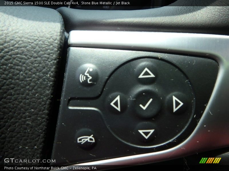 Stone Blue Metallic / Jet Black 2015 GMC Sierra 1500 SLE Double Cab 4x4