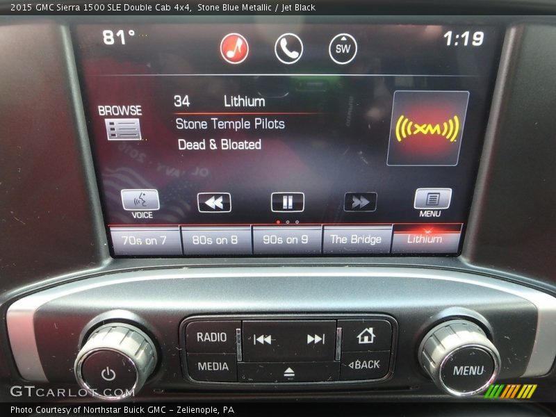 Stone Blue Metallic / Jet Black 2015 GMC Sierra 1500 SLE Double Cab 4x4
