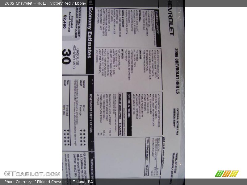 Victory Red / Ebony 2009 Chevrolet HHR LS