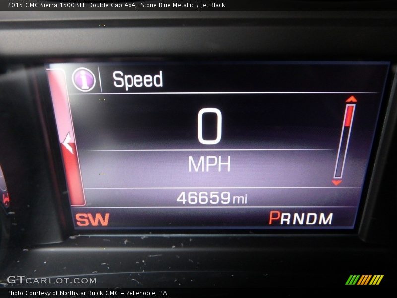 Stone Blue Metallic / Jet Black 2015 GMC Sierra 1500 SLE Double Cab 4x4