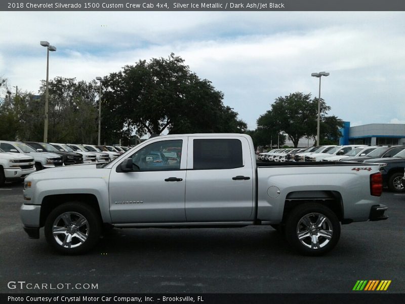 Silver Ice Metallic / Dark Ash/Jet Black 2018 Chevrolet Silverado 1500 Custom Crew Cab 4x4