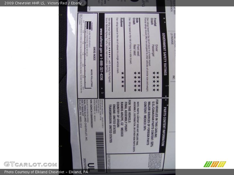 Victory Red / Ebony 2009 Chevrolet HHR LS