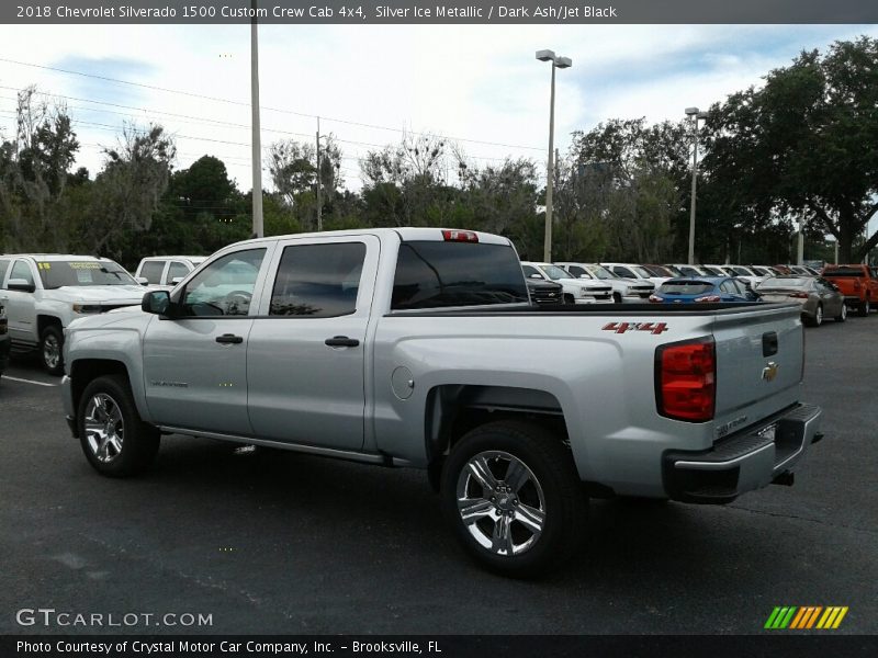 Silver Ice Metallic / Dark Ash/Jet Black 2018 Chevrolet Silverado 1500 Custom Crew Cab 4x4