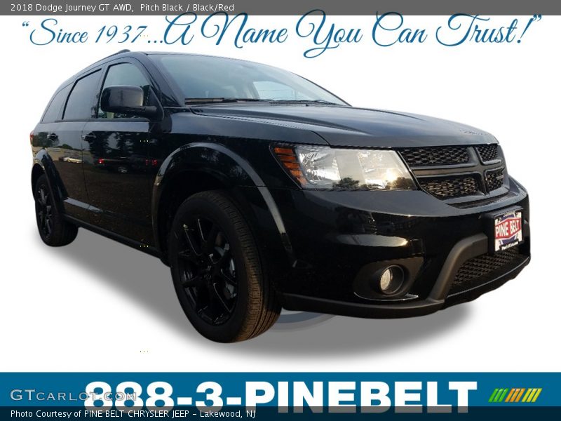Pitch Black / Black/Red 2018 Dodge Journey GT AWD