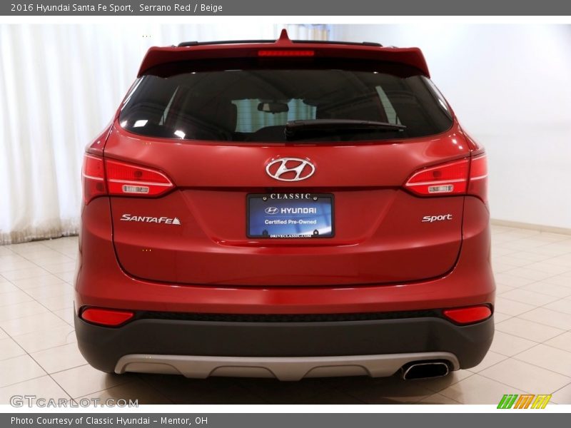 Serrano Red / Beige 2016 Hyundai Santa Fe Sport