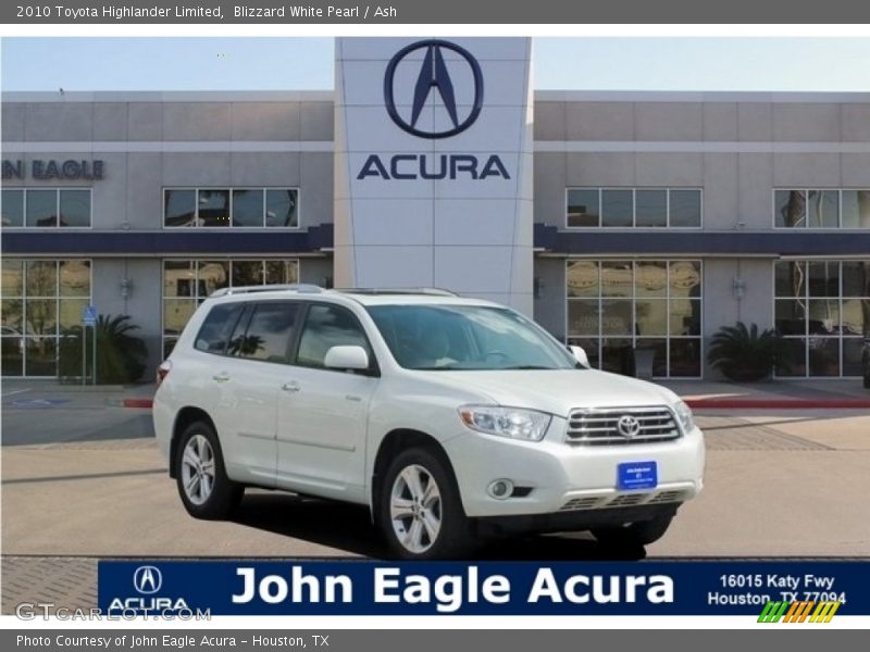 Blizzard White Pearl / Ash 2010 Toyota Highlander Limited