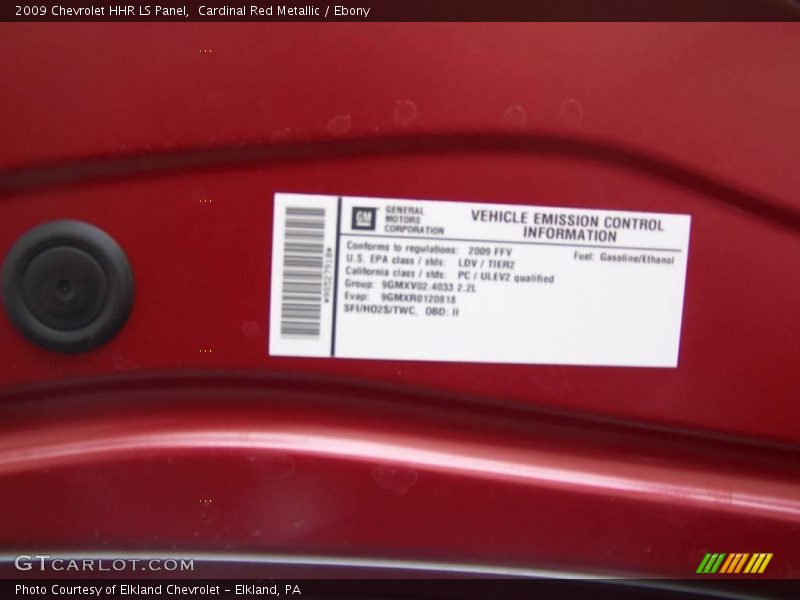 Cardinal Red Metallic / Ebony 2009 Chevrolet HHR LS Panel